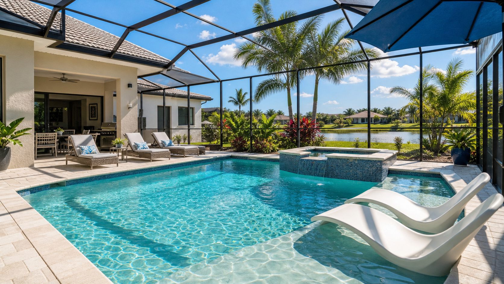 Generated Southwest Florida private pool vacation rental backyard