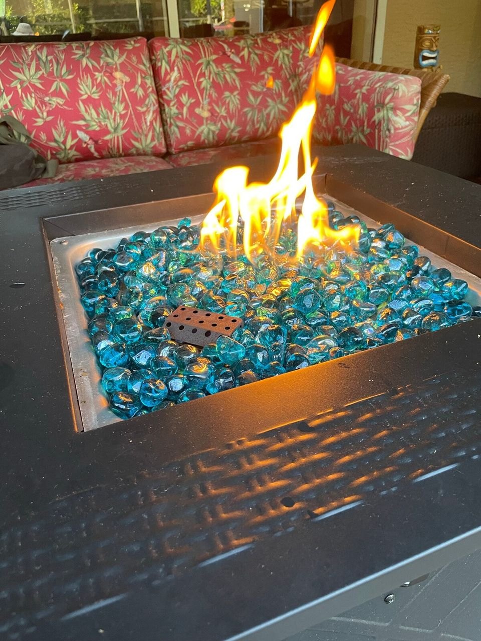Fire feature at Tiki Paradise Retreat
